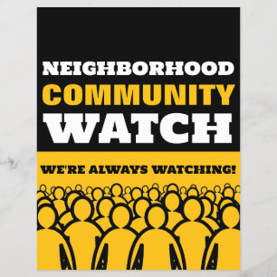 Crowd Design, Neighborhood Watch Community Warning Flyer