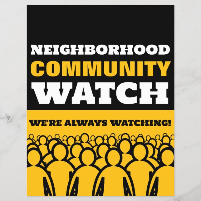Crowd Design, Neighborhood Watch Community Warning Flyer (Front)