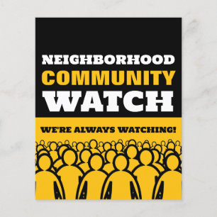 Crowd Design, Neighborhood Watch Community Warning Flyer