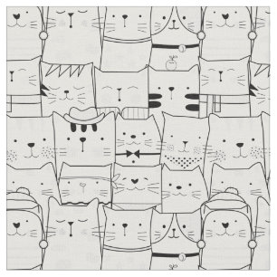 Crowd of Cats Fabric