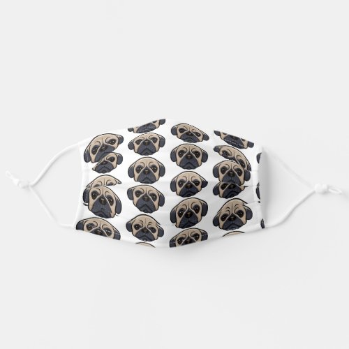 Crowd of Cute Pugs Adult Cloth Face Mask
