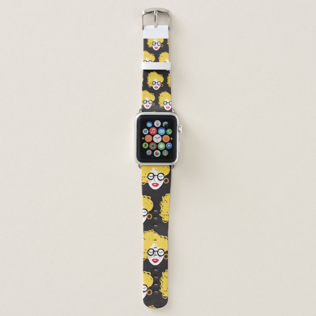 Crowd of funny peoples, cute background apple watch band (Front)