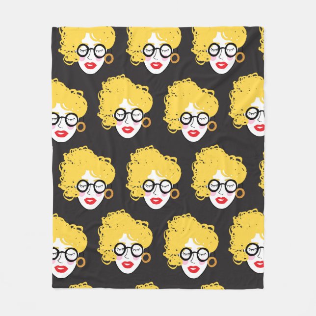 Crowd of funny peoples, cute background fleece blanket (Front)