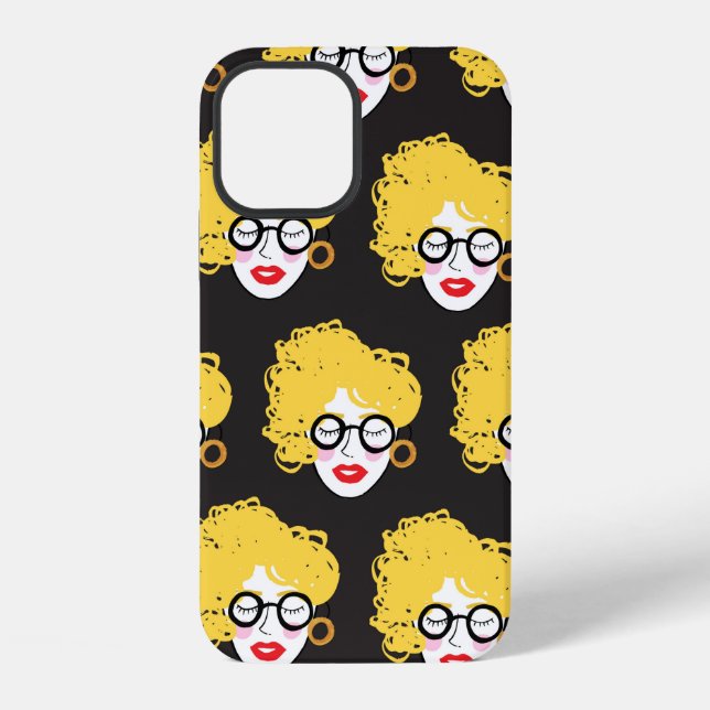 Crowd of funny peoples, cute background iphone case (Back)