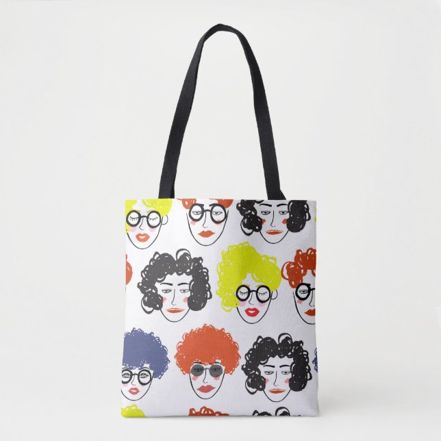 Crowd of funny peoples, seamless background tote bag (Front)