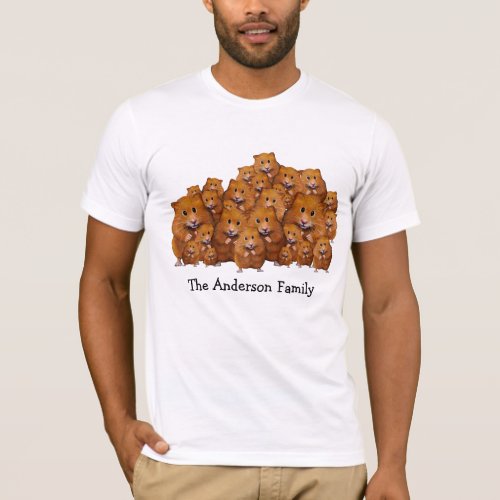 Crowd of Hamsters Art Large Family Cute Funny T_Shirt