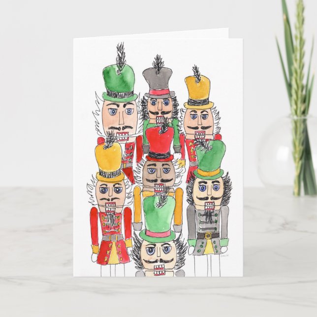 Crowd of Nutcrackers Holiday Card (Front)