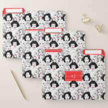 Crowd of Retro Women Vogue Red Lips Monogrammed