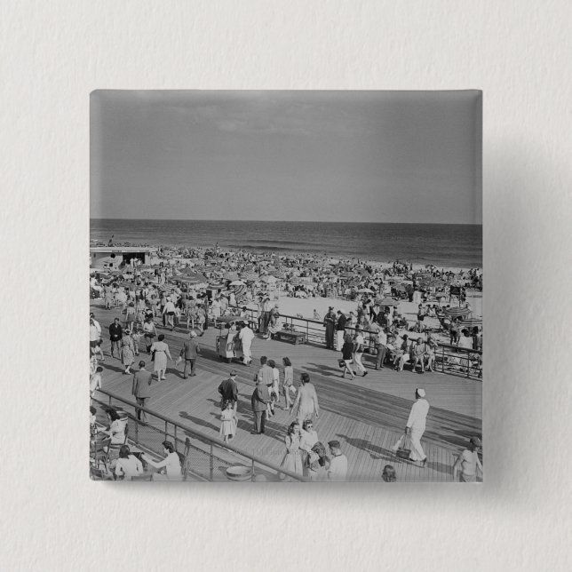 Crowd on Beach Button (Front)