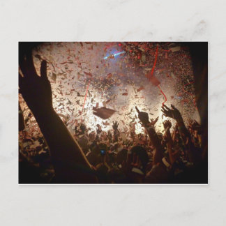 Crowd partying postcard