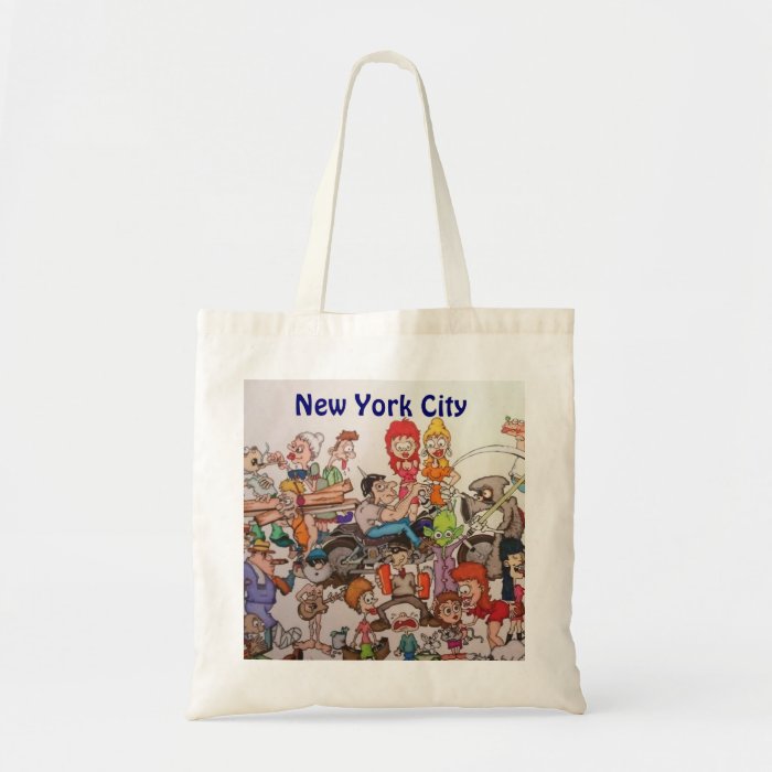 Crowd scene New York City Canvas Bags