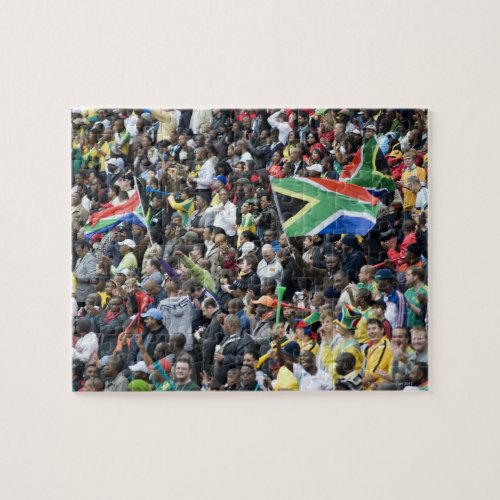 Crowd shot at a soccer game with South African Jigsaw Puzzle