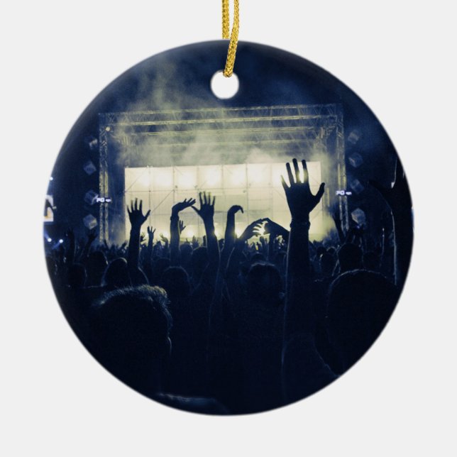 Crowd & Stage - Blue Ceramic Ornament (Front)