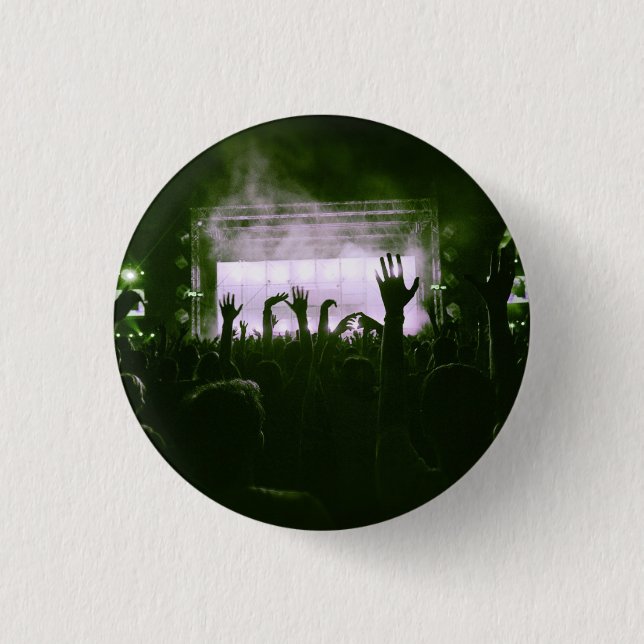 Crowd & Stage - Lime Green Button (Front)