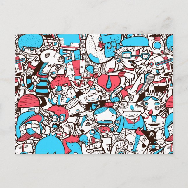 Crowded 1 postcard (Front)