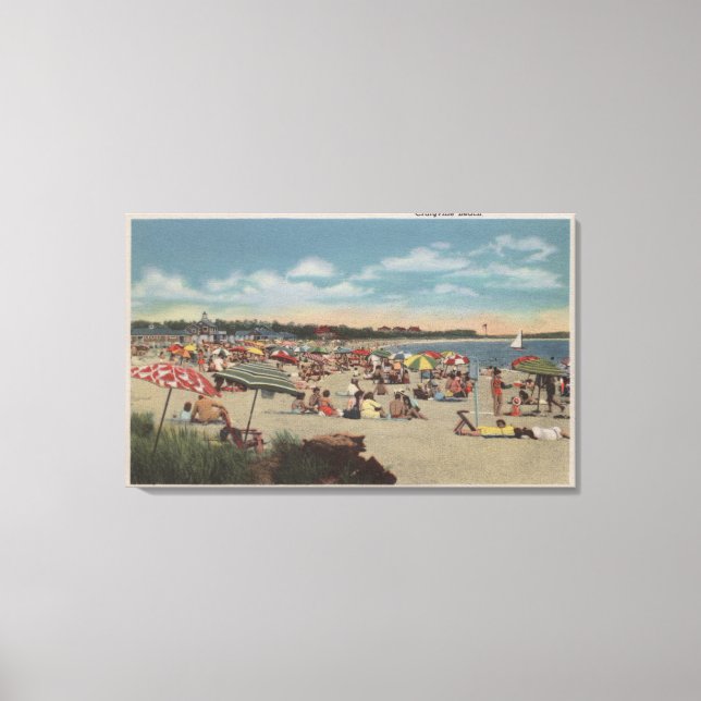 Crowded Beach Scene Canvas Print (Front)