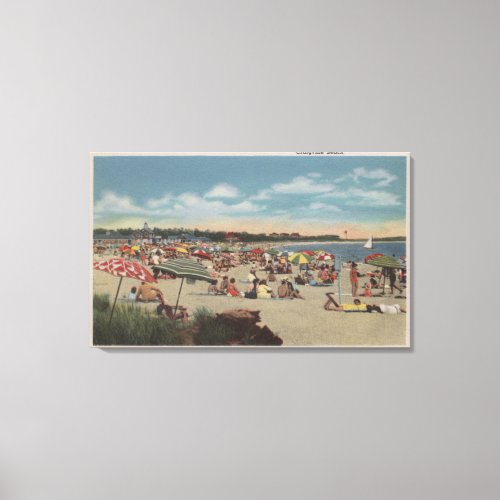 Crowded Beach Scene Canvas Print