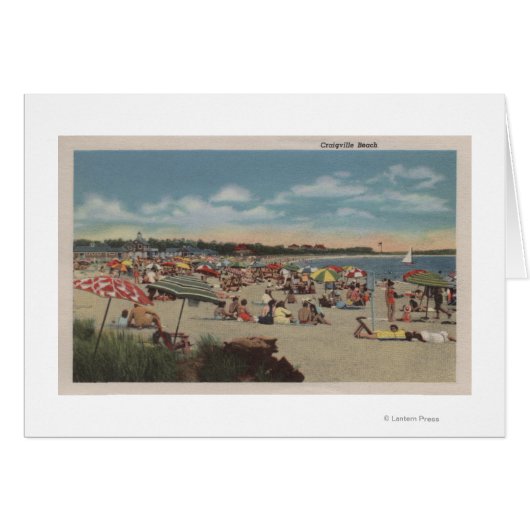 Crowded Beach Scene Cards (Front Horizontal)