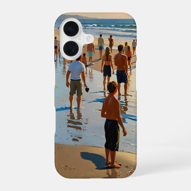 Crowded Beach Walk Iphone Case (Back)