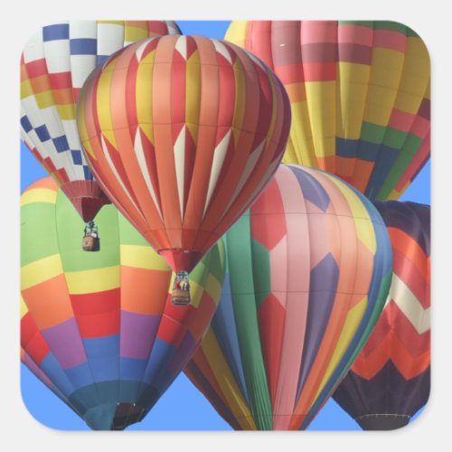 Crowded Cluster of Hot Air Balloons Square Sticker