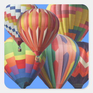 Crowded Cluster of Hot Air Balloons Square Sticker