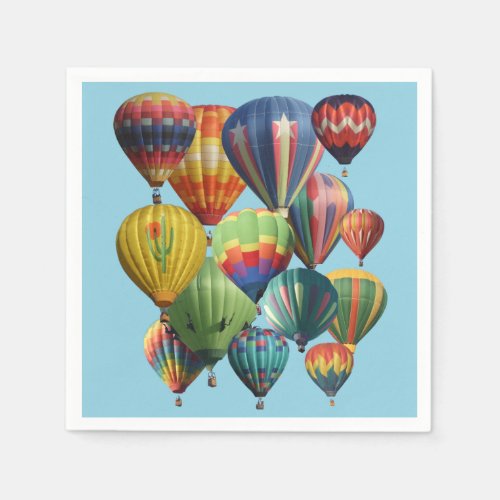 Crowded Hot Air Balloons Paper Napkin