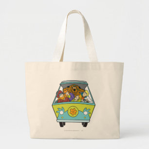Crowded In The Mystery Machine Large Tote Bag