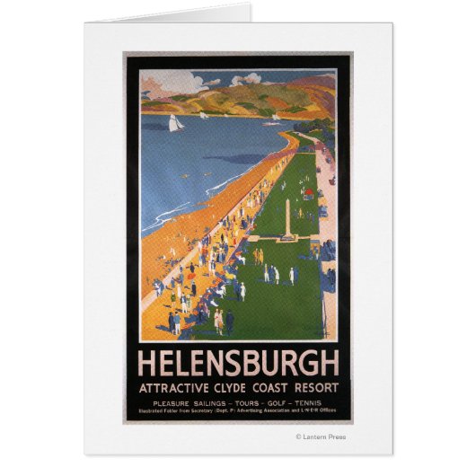 Crowds along Clyde Coast Beach Railways Poster Cards (Front)