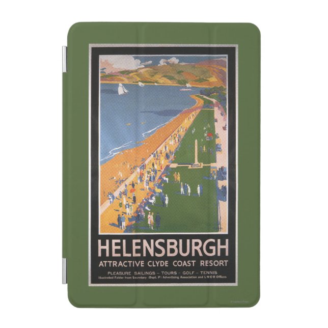Crowds along Clyde Coast Beach Railways Poster iPad Mini Cover (Front)