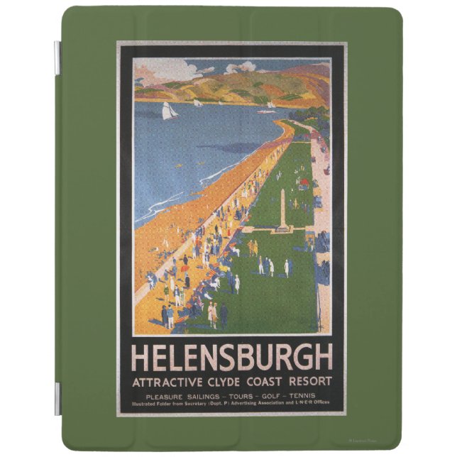 Crowds along Clyde Coast Beach Railways Poster iPad Smart Cover (Front)