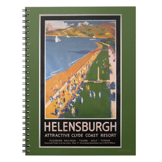 Crowds along Clyde Coast Beach Railways Poster Notebook (Front)