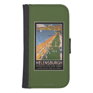 Crowds along Clyde Coast Beach Railways Poster Phone Wallet