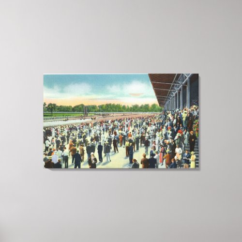 Crowds at Saratoga Race Track  Clubhouse Canvas Print