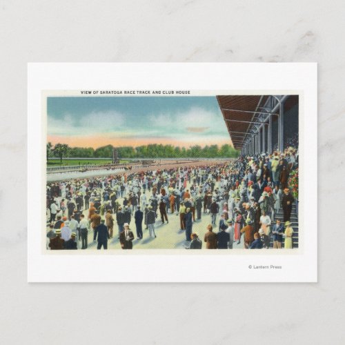 Crowds at Saratoga Race Track  Clubhouse Postcard