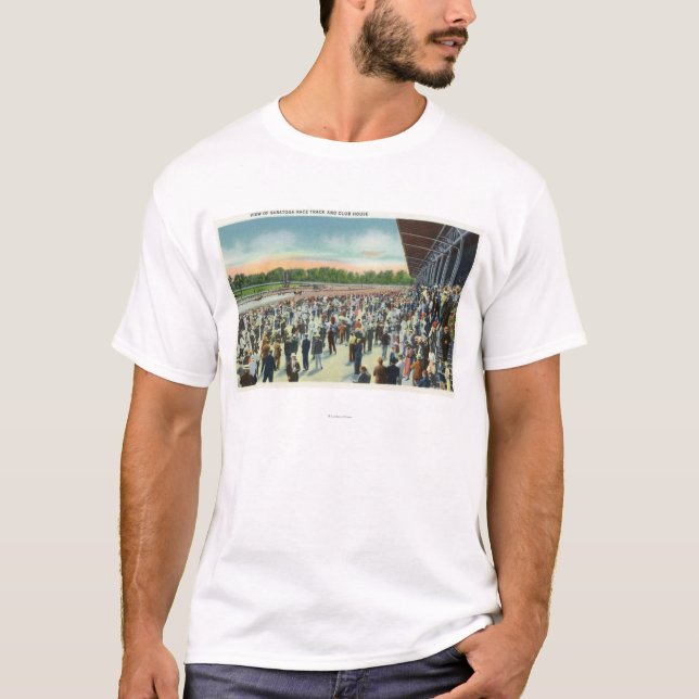 Crowds at Saratoga Race Track & Clubhouse T-Shirt (Front)