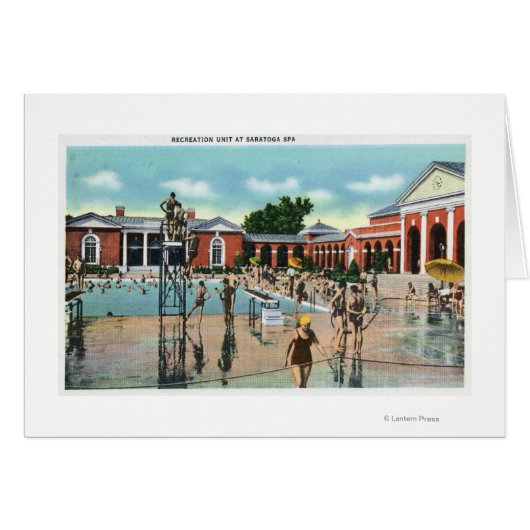Crowds at Saratoga Spa Swimming Pool Cards (Front Horizontal)