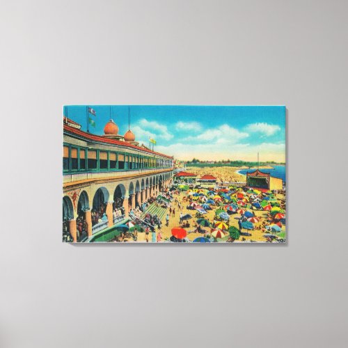 Crowds on the Beach in front of the Casino Canvas Print