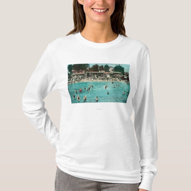 Crowds Swimming at Alameda BeachAlameda, CA T-Shirt (Front)