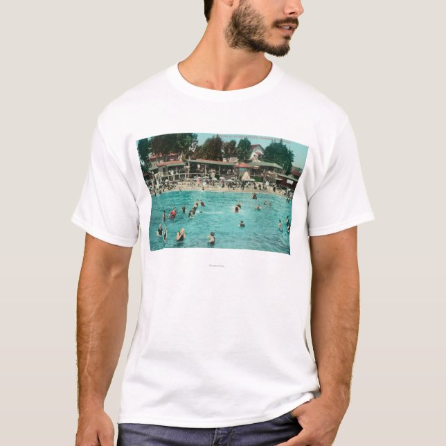 Crowds Swimming at Alameda BeachAlameda, CA T-Shirt (Front)