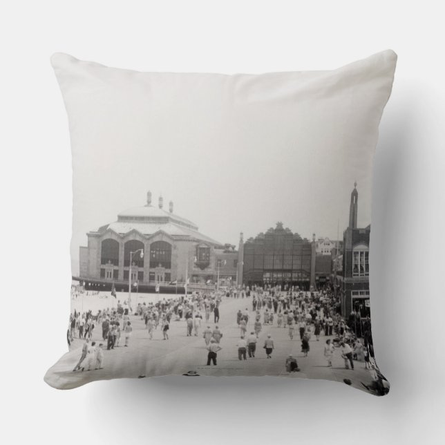 Crowds Throw Pillow (Front)