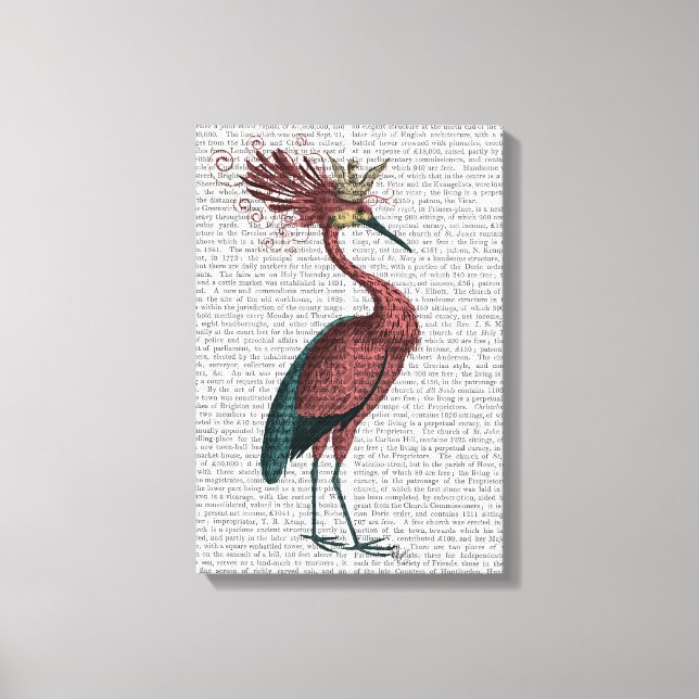 Crowed Marsala Heron Canvas Print (Front)