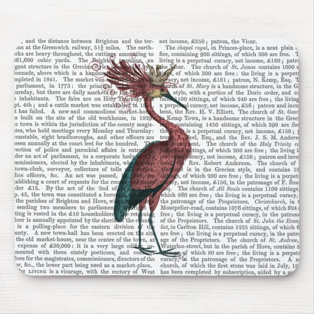 Crowed Marsala Heron Mouse Pad (Front)