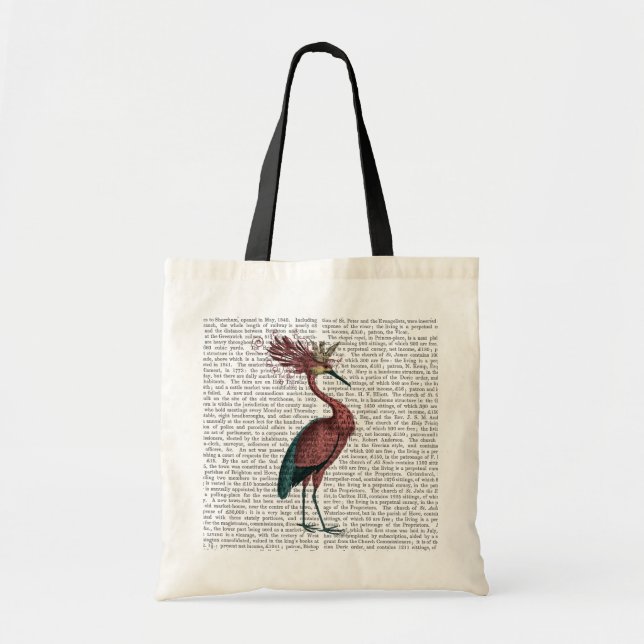 Crowed Marsala Heron Tote Bag (Front)