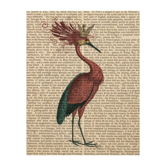 Crowed Marsala Heron Wood Wall Decor (Front)