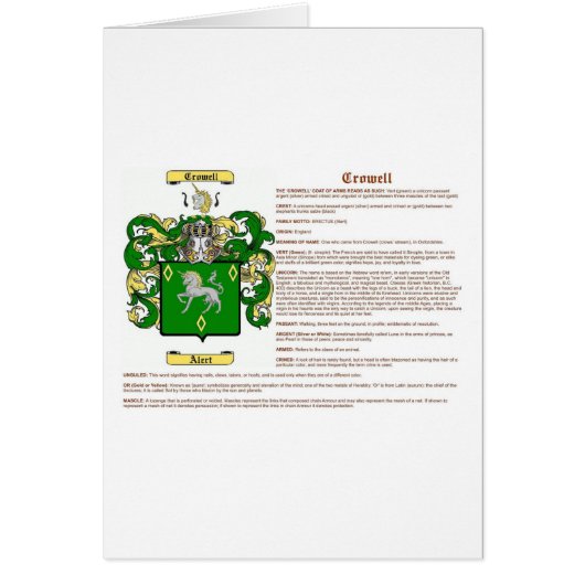 Crowell (meaning) cards (Front)