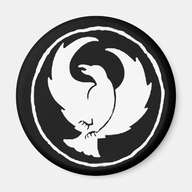 Crowfoot Magnet in White, Round or Square (Front)