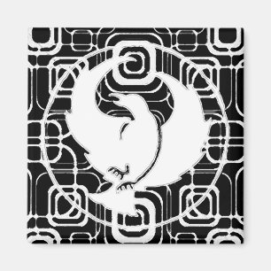 Crowfoot Magnet with Black White Squares