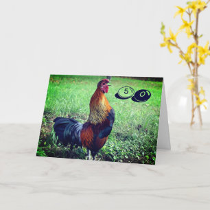 Crowing Rooster Funny 50th Birthday Card