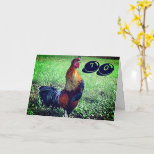 Crowing Rooster Funny 70th Birthday Card