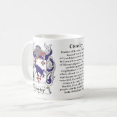 Crowley, Origin, Meaning and the Crest Coffee Mug (Front Left)